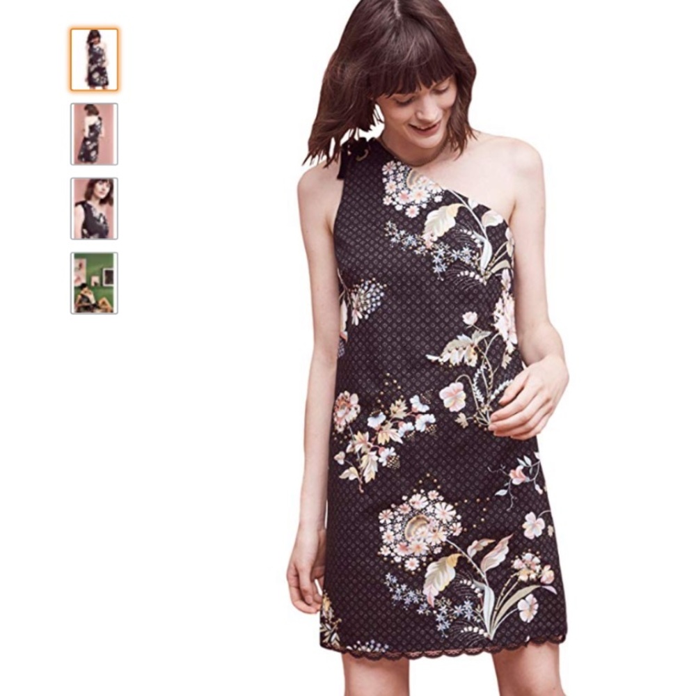 NWT ANTHROPOLOGIE Maeve Ashbury One shoulder Dress - Picture 7 of 12